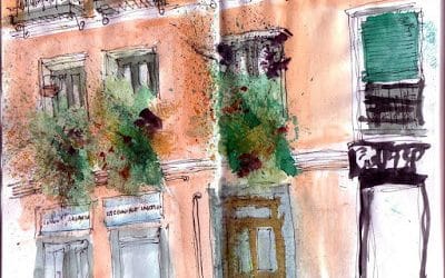 Balcones de Malasaña por Urban Sketchers
